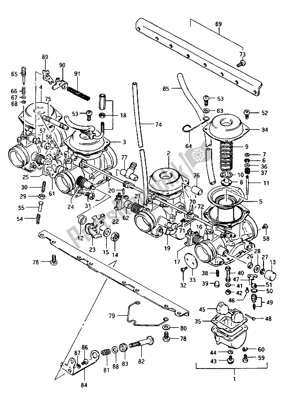 Todas las partes para Carburador de Suzuki GSX 1100 Esef 1150 EF 1986