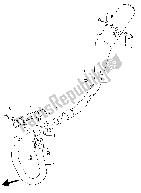 Tutte le parti per il Silenziatore del Suzuki DR Z 400E 2003