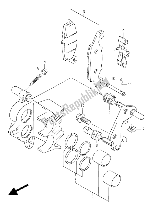 Toutes les pièces pour le étrier Avant du Suzuki VZ 800 Marauder 2001