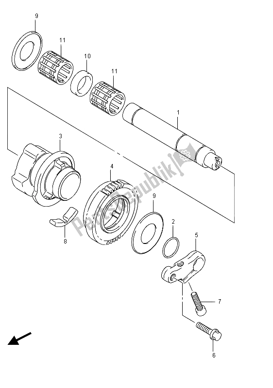 All parts for the Crank Balancer of the Suzuki GSF 1250 SA Bandit 2015