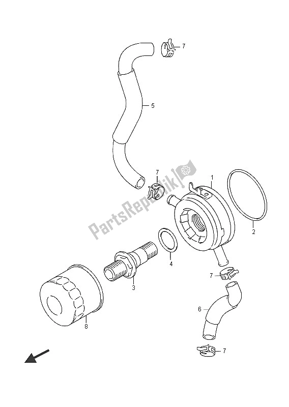 Alle onderdelen voor de Olie Koeler van de Suzuki GSX 1250 FA 2016