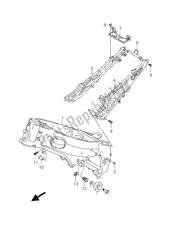 Tutte le parti per il Telaio del Suzuki GSX R 750 2004