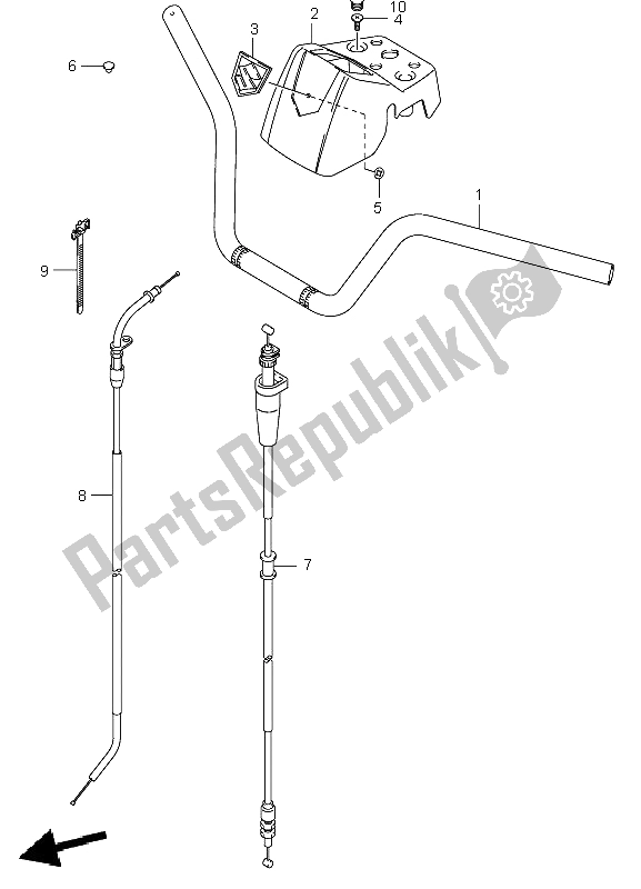 All parts for the Handle Bar of the Suzuki LT A 400 Eiger 4X2 2002