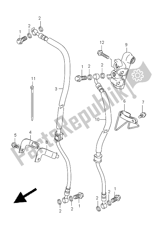 All parts for the Front Brake Hoser of the Suzuki UX 125 Sixteen 2011