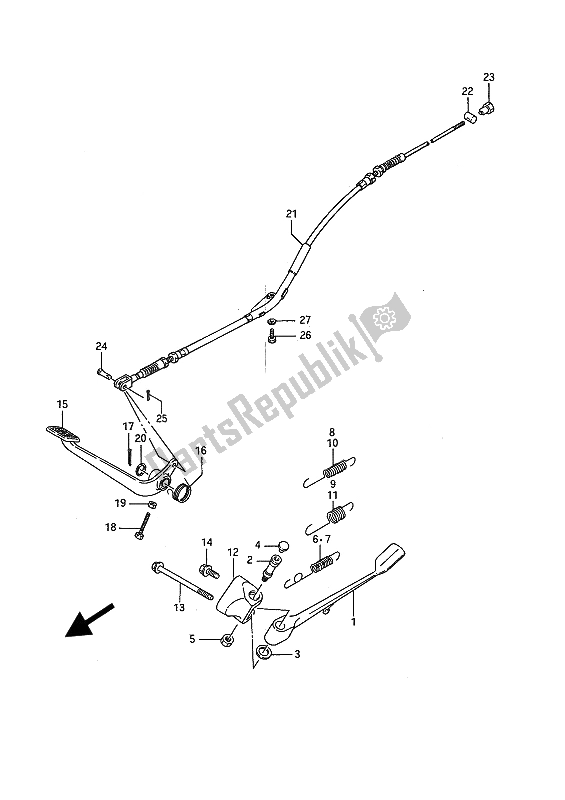 Toutes les pièces pour le Béquille Et Frein Arrière du Suzuki LS 650P Savage 1994