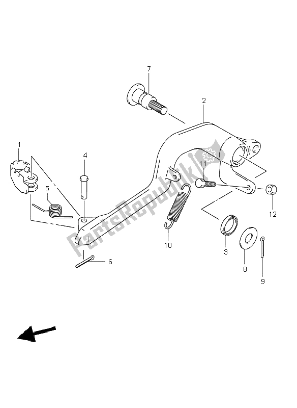 All parts for the Rear Brake of the Suzuki DR Z 400S 2002