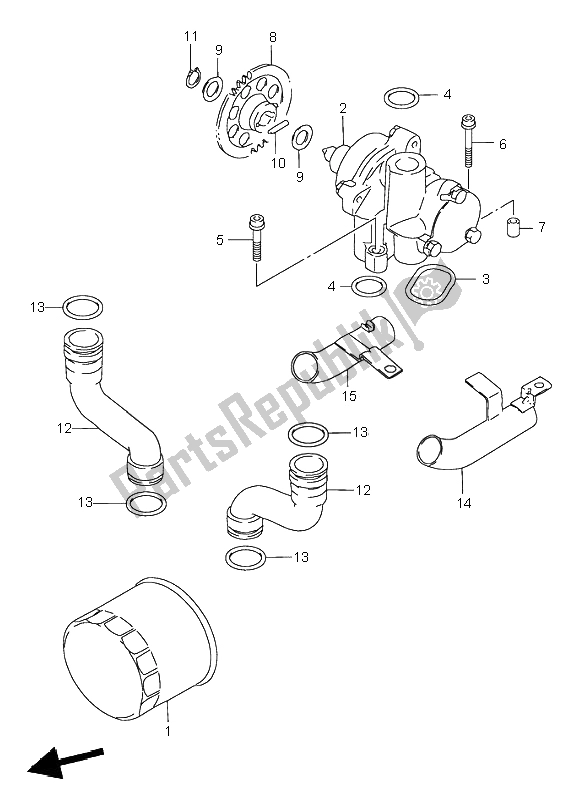 All parts for the Oil Pump of the Suzuki GSF 600N Bandit 1995