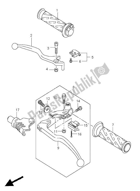 All parts for the Handle Lever of the Suzuki RV 125 Vanvan 2003