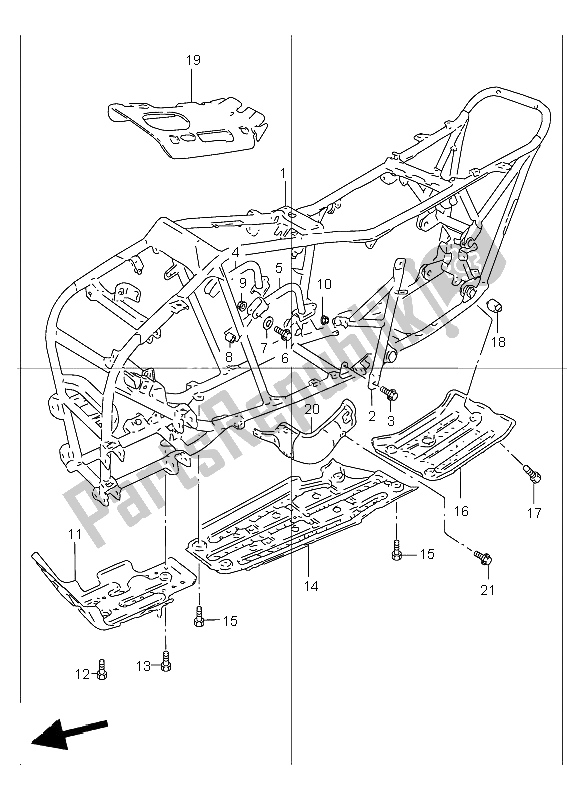Alle onderdelen voor de Kader van de Suzuki LT F 250 Quadrunner 2000