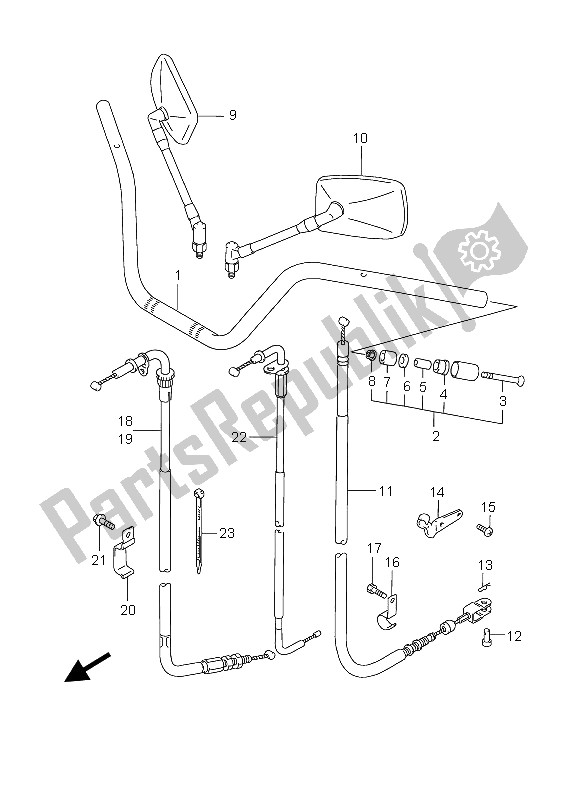 All parts for the Handlebar of the Suzuki GZ 250 Marauder 2004