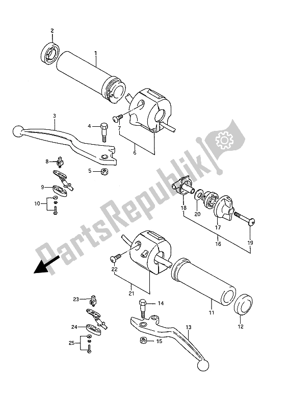 Todas las partes para Interruptor De La Manija de Suzuki VS 1400 Glpf Intruder 1987