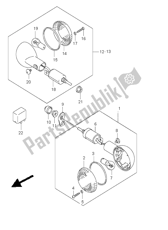 All parts for the Turn Signal Lamp of the Suzuki RV 125 Vanvan 2004