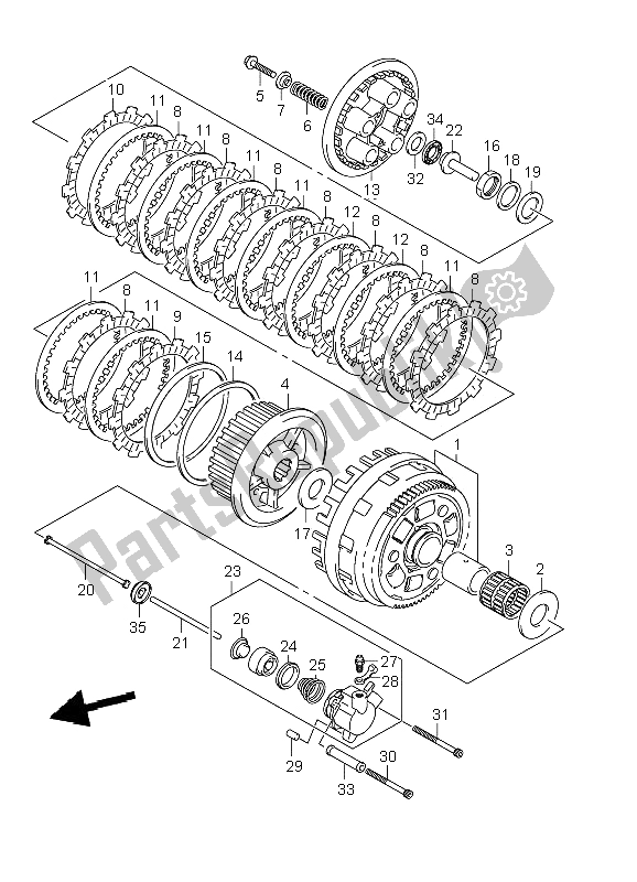 Toutes les pièces pour le Embrayage du Suzuki DL 1000 V Strom 2009