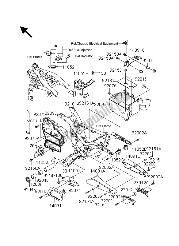 All parts for the Frame Fitting of the Suzuki VZ 1600 Marauder 2005