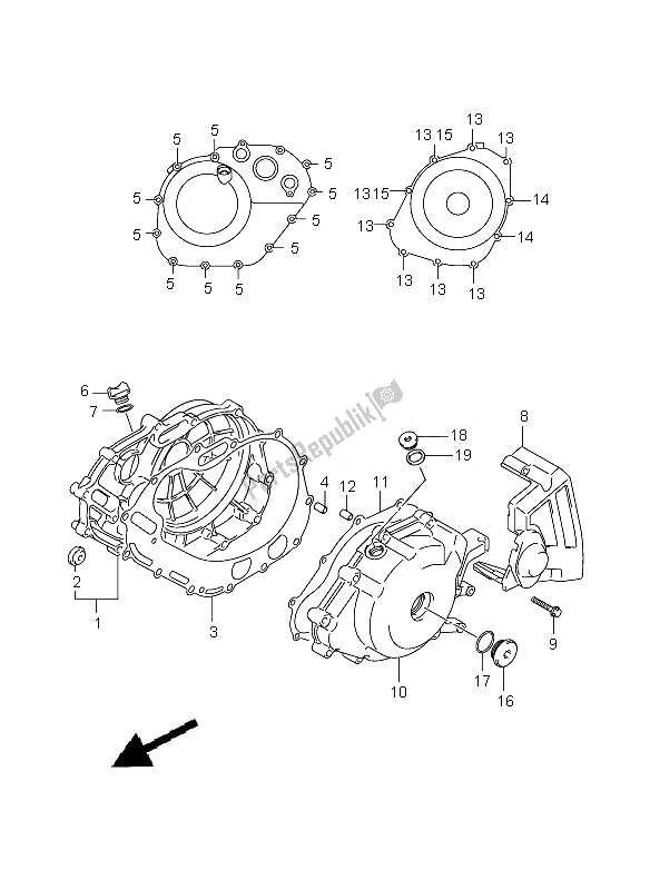 Wszystkie części do Pokrywa Skrzyni Korbowej Suzuki DL 650A V Strom 2007