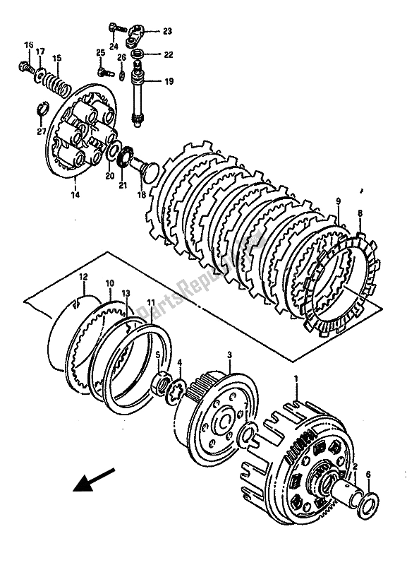 Toutes les pièces pour le Embrayage du Suzuki RGV 250 1989