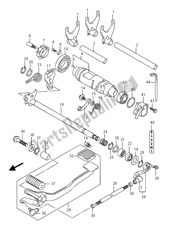 Tutte le parti per il Cambio Di Marcia del Suzuki VL 1500 BT Intruder 2015