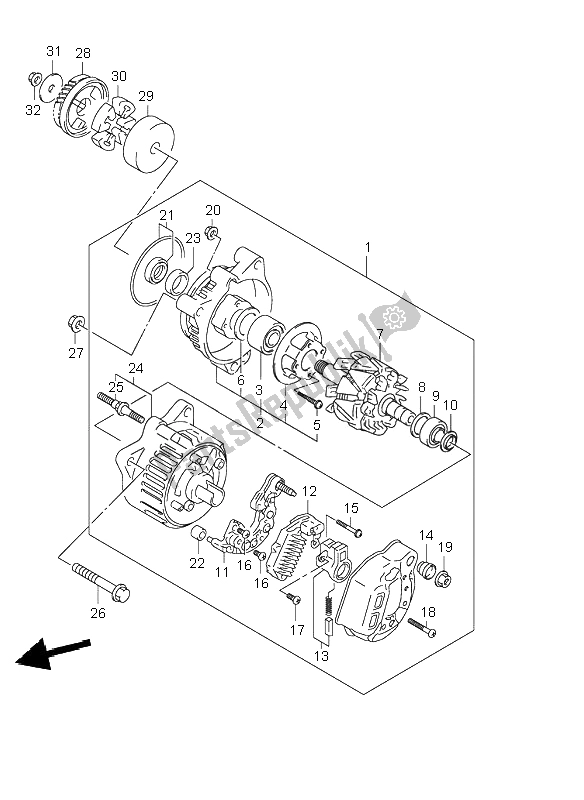 Toutes les pièces pour le Alternateur du Suzuki GSF 600 NS Bandit 2001