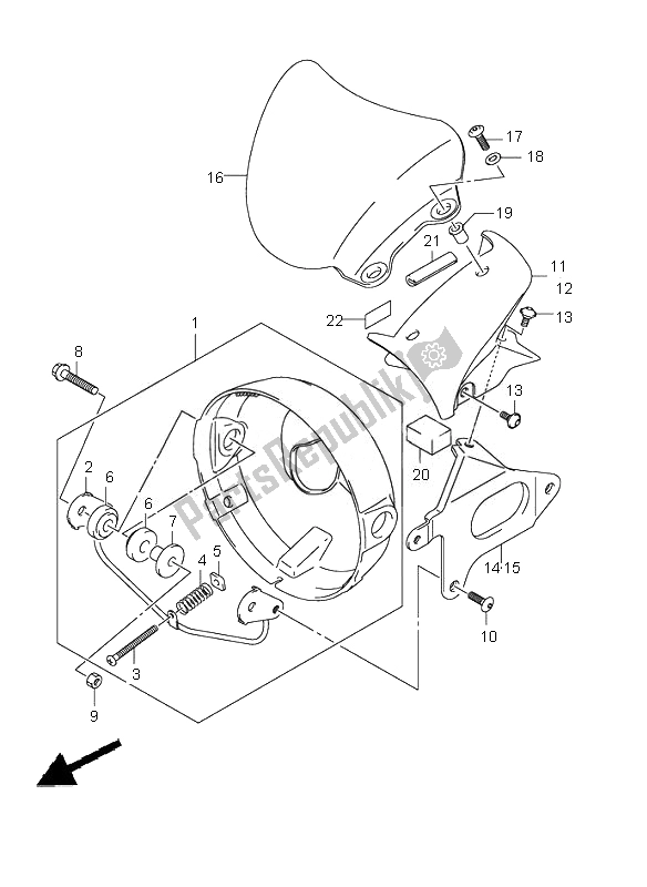 Toutes les pièces pour le Boîtier De Phare (sv650-u-a-ua) du Suzuki SV 650 Nsnasa 2007