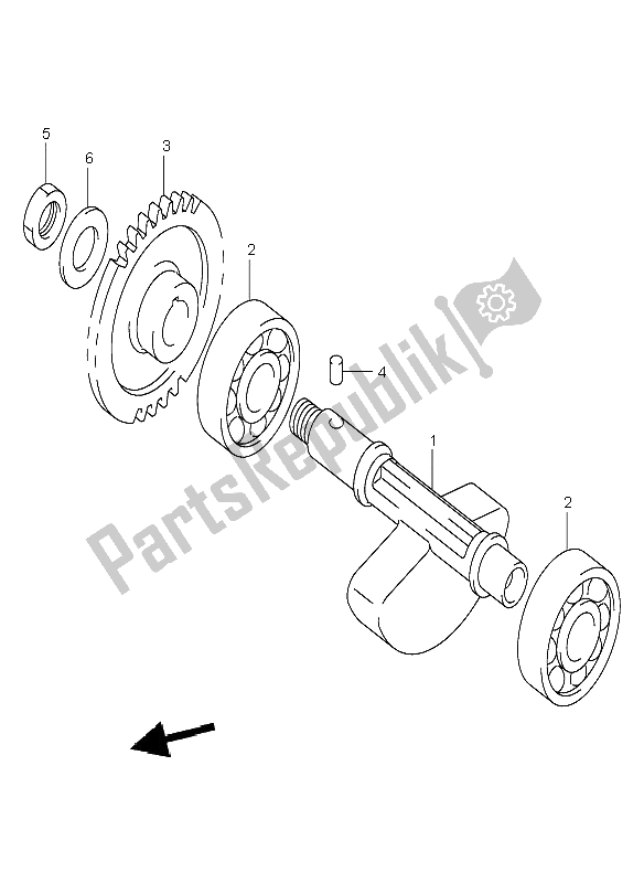 Alle onderdelen voor de Crank Balancer van de Suzuki DR Z 400E 2004