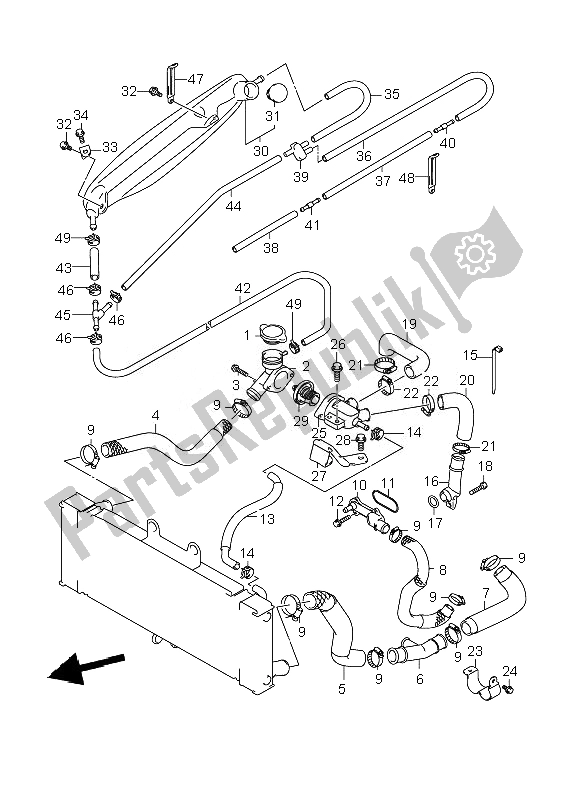 All parts for the Radiator Hose of the Suzuki GSF 1250 Nsnasa Bandit 2007