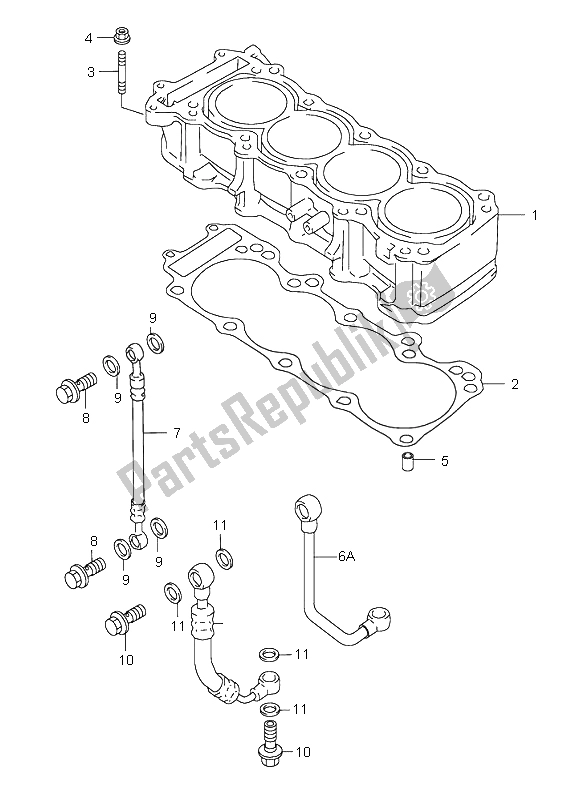 Wszystkie części do Cylinder Suzuki GSX R 600 1998