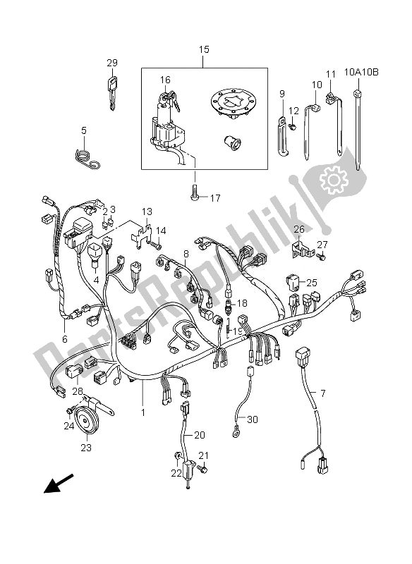 Tutte le parti per il Cablaggio Elettrico del Suzuki GSX 1300 RZ Hayabusa 2007