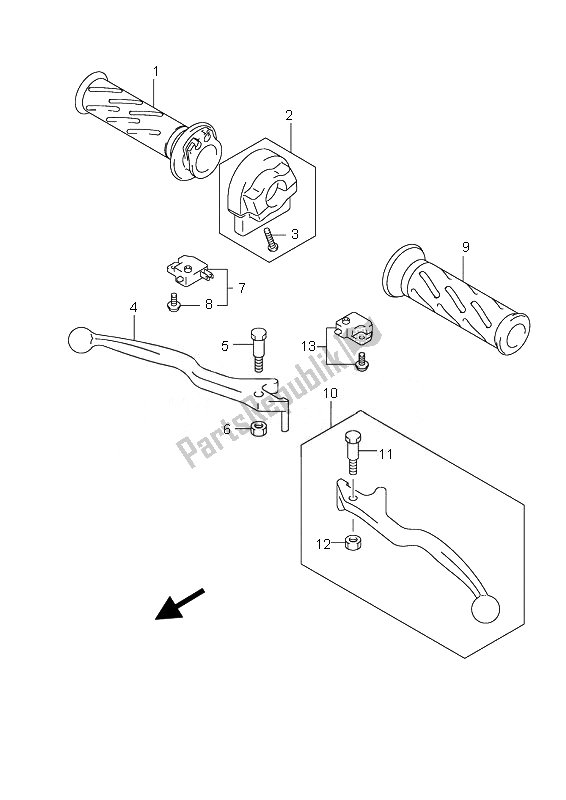 Tutte le parti per il Leva Della Maniglia del Suzuki UX 125 Sixteen 2010