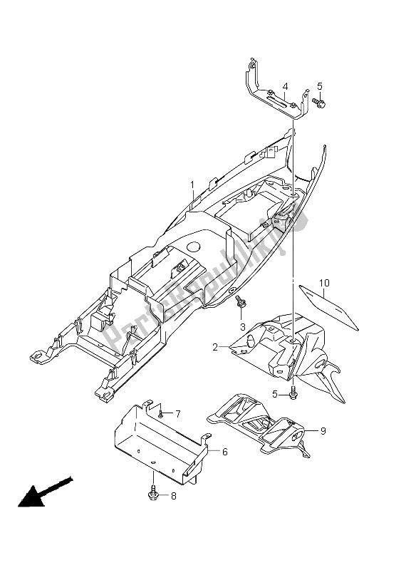 All parts for the Rear Fender (gsf1250a E24) of the Suzuki GSF 1250A Bandit 2011