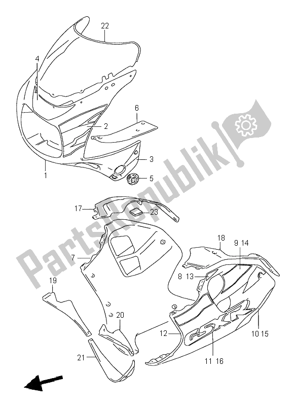 Todas las partes para Cuerpo De Capota de Suzuki GSX R 1100W 1996