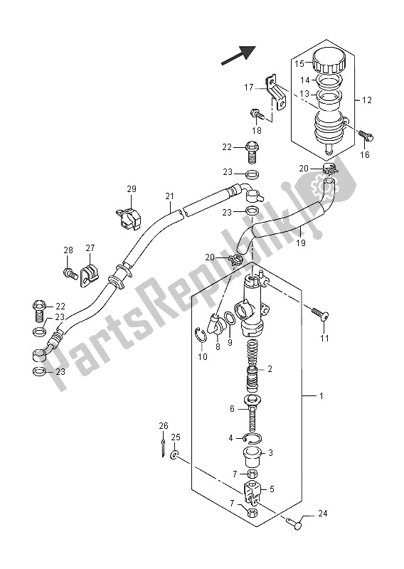 Toutes les pièces pour le Maître-cylindre Arrière (gsx-r1000uf) du Suzuki GSX R 1000A 2016