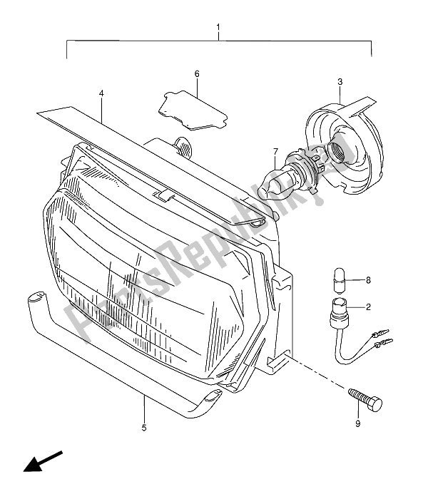 Tutte le parti per il Faro del Suzuki GSX 600 FUU2 1993