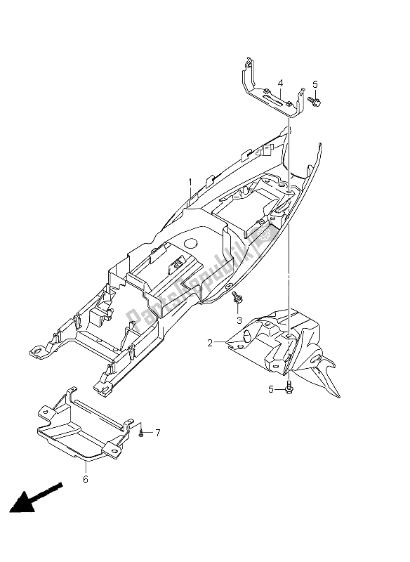 All parts for the Rear Fender (gsf1250 E21) of the Suzuki GSF 1250A Bandit 2011