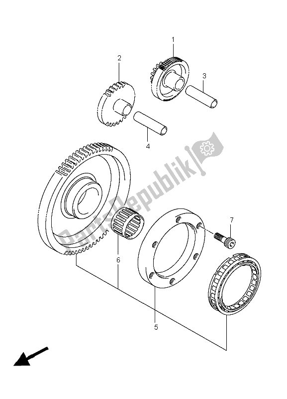 All parts for the Starter Clutch of the Suzuki LT A 400F Kingquad 4X4 2008