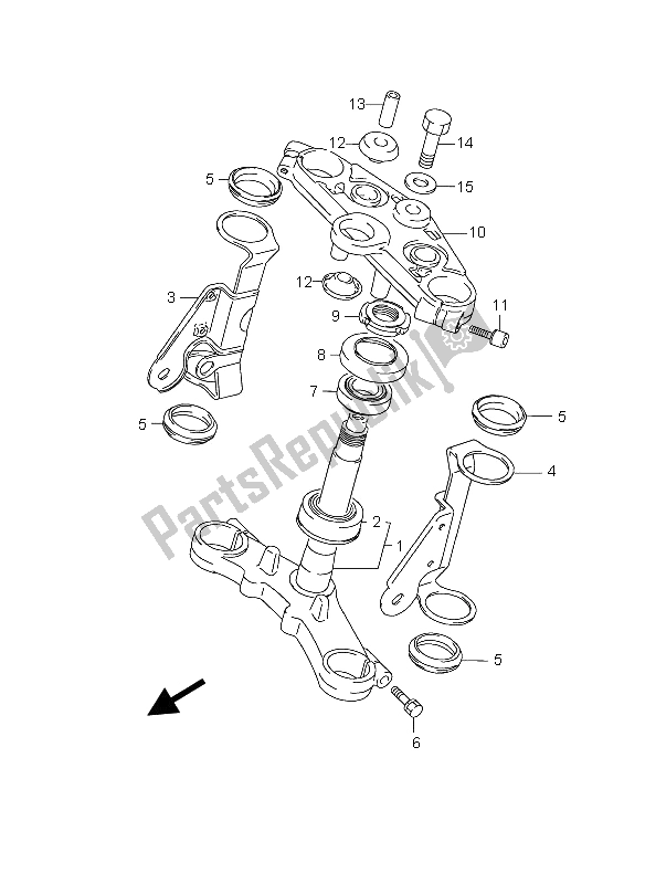 Alle onderdelen voor de Stuurpen (gs500-u) van de Suzuki GS 500 EF 2006
