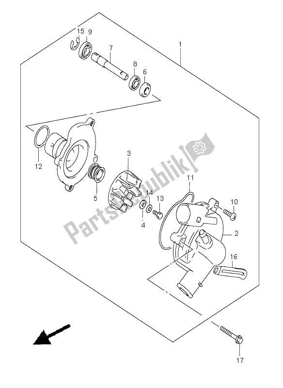 Todas las partes para Bomba De Agua de Suzuki GSX R 1000 2003