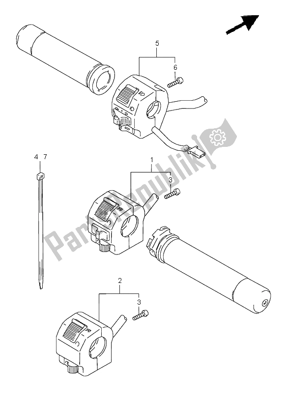 Tutte le parti per il Interruttore Maniglia del Suzuki VZ 800 Marauder 2002