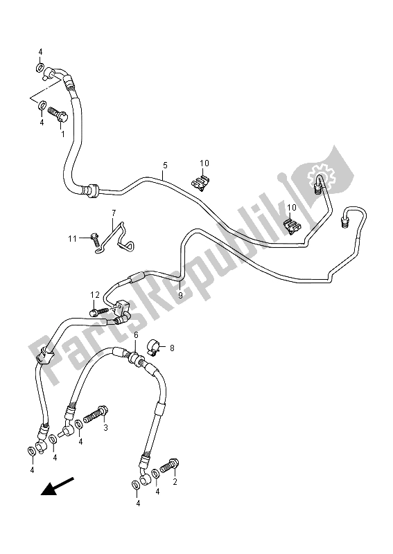 Tutte le parti per il Tubo Freno Anteriore (gsr750aue) del Suzuki GSR 750A 2015