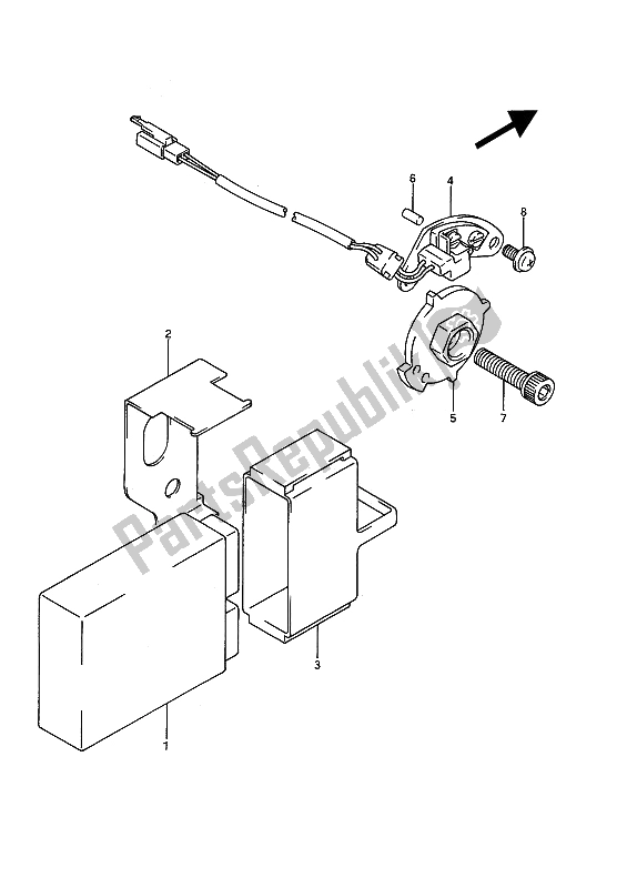 All parts for the Signal Generator of the Suzuki GSX R 750W 1992