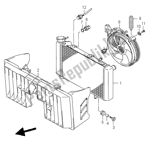 All parts for the Radiator of the Suzuki LT Z 400 Quadsport 2007