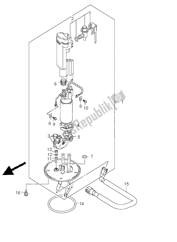 All parts for the Fuel Pump of the Suzuki GSX 1400 2005