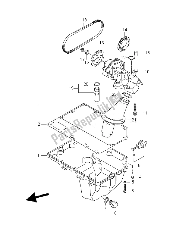 Wszystkie części do Miska Olejowa I Pompa Olejowa Suzuki GSX R 750 2007