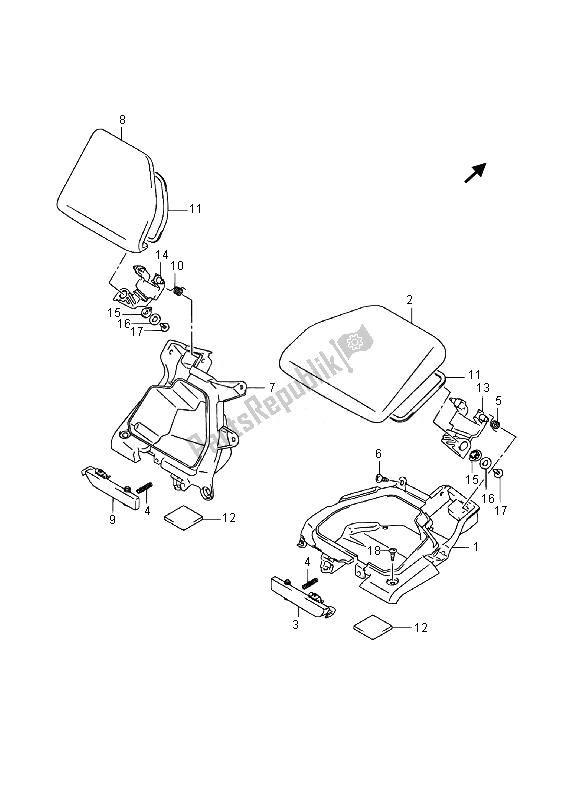 Todas las partes para Caja Del Panel Frontal de Suzuki Burgman AN 400 AZA 2014