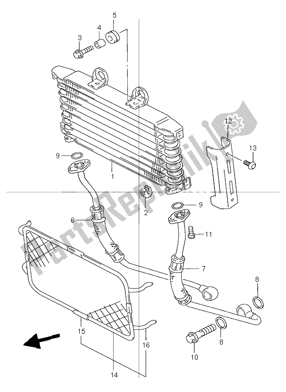 Toutes les pièces pour le Refroidisseur D'huile du Suzuki GSX 1200 Inazuma 2000