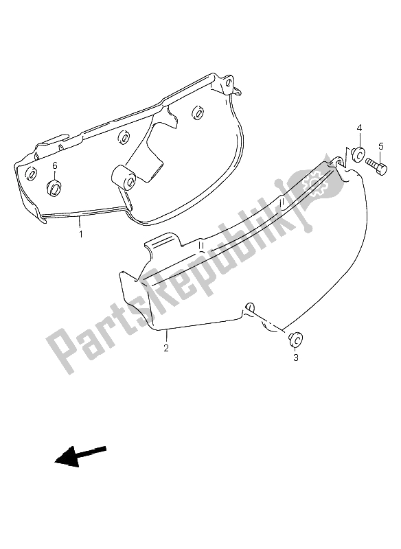 All parts for the Frame Cover of the Suzuki RM 80 2000