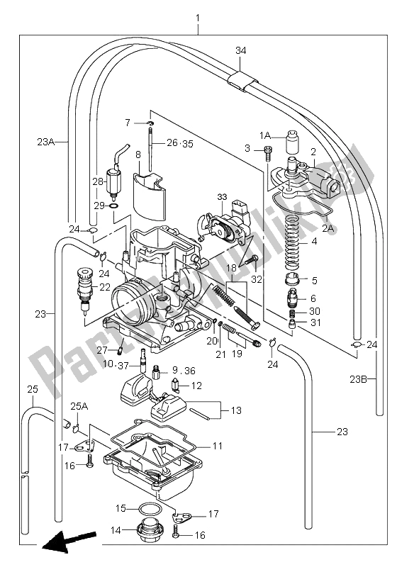 Tutte le parti per il Carburatore del Suzuki RM 250 2005