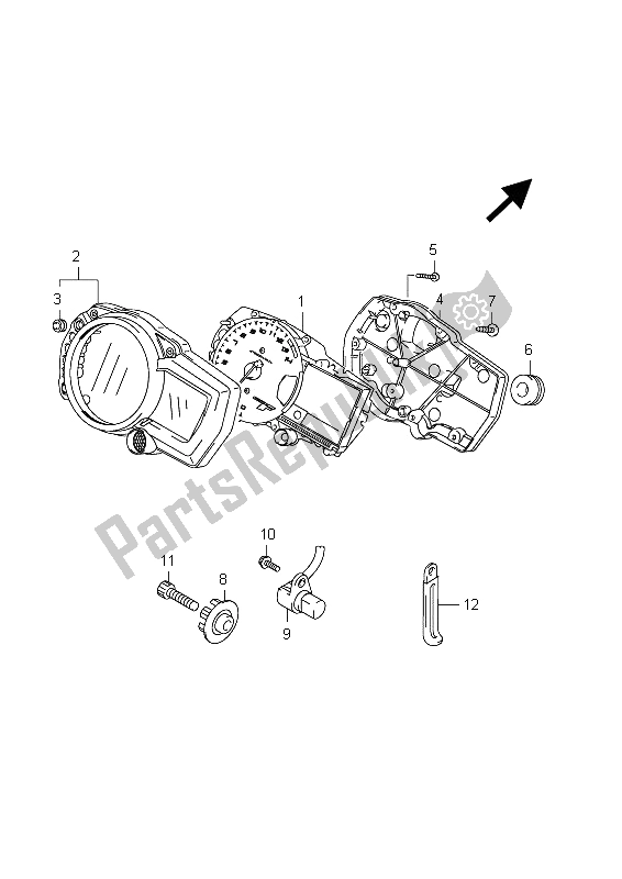 All parts for the Speedometer (gsx650fa E21) of the Suzuki GSX 650 FA 2012