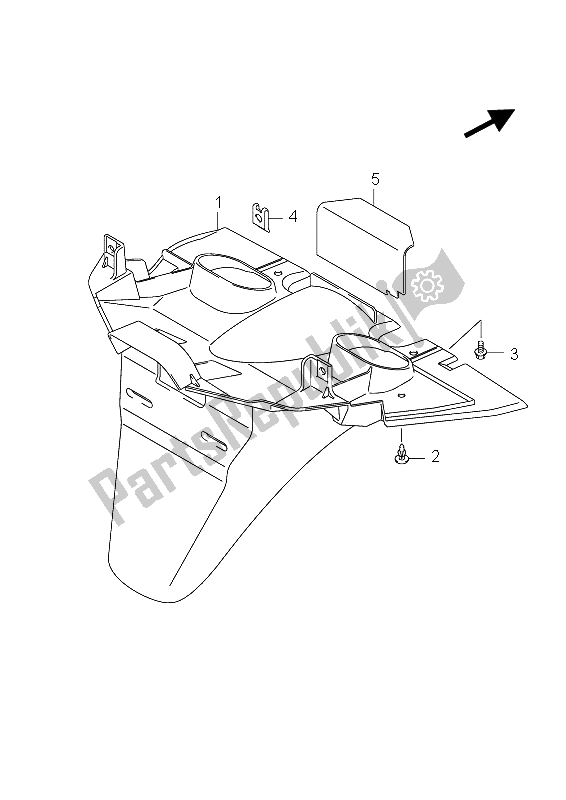 Tutte le parti per il Parafango Posteriore del Suzuki UH 125 Burgman 2011