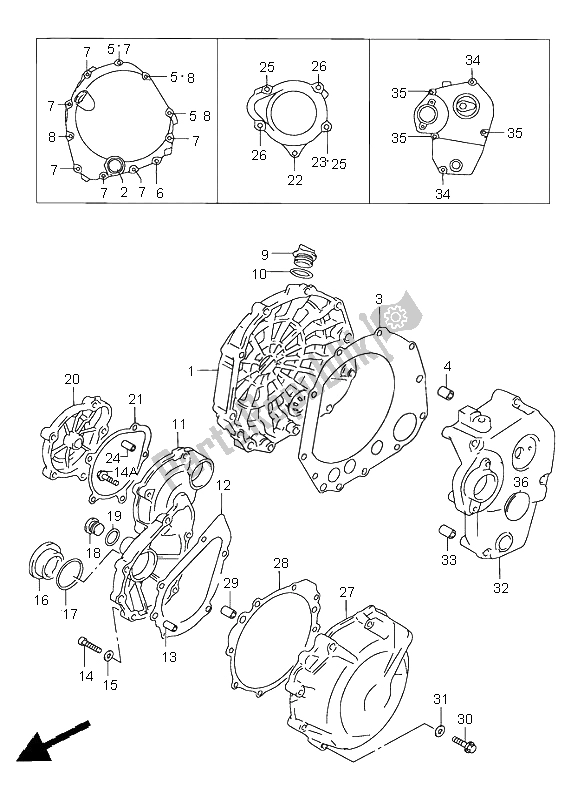 Todas las partes para Tapa Del Cárter de Suzuki GSX R 750 1998