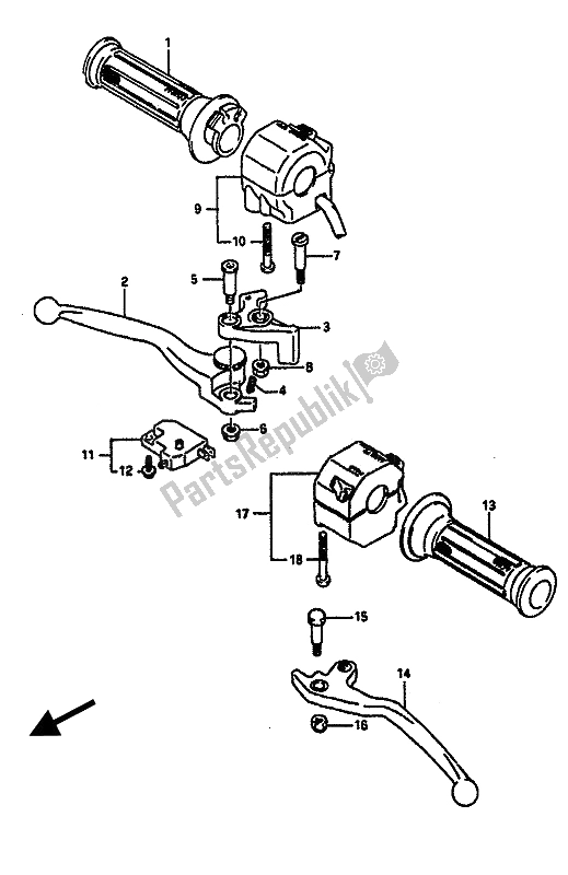 Tutte le parti per il Interruttore Maniglia del Suzuki GSX R 1100 1989